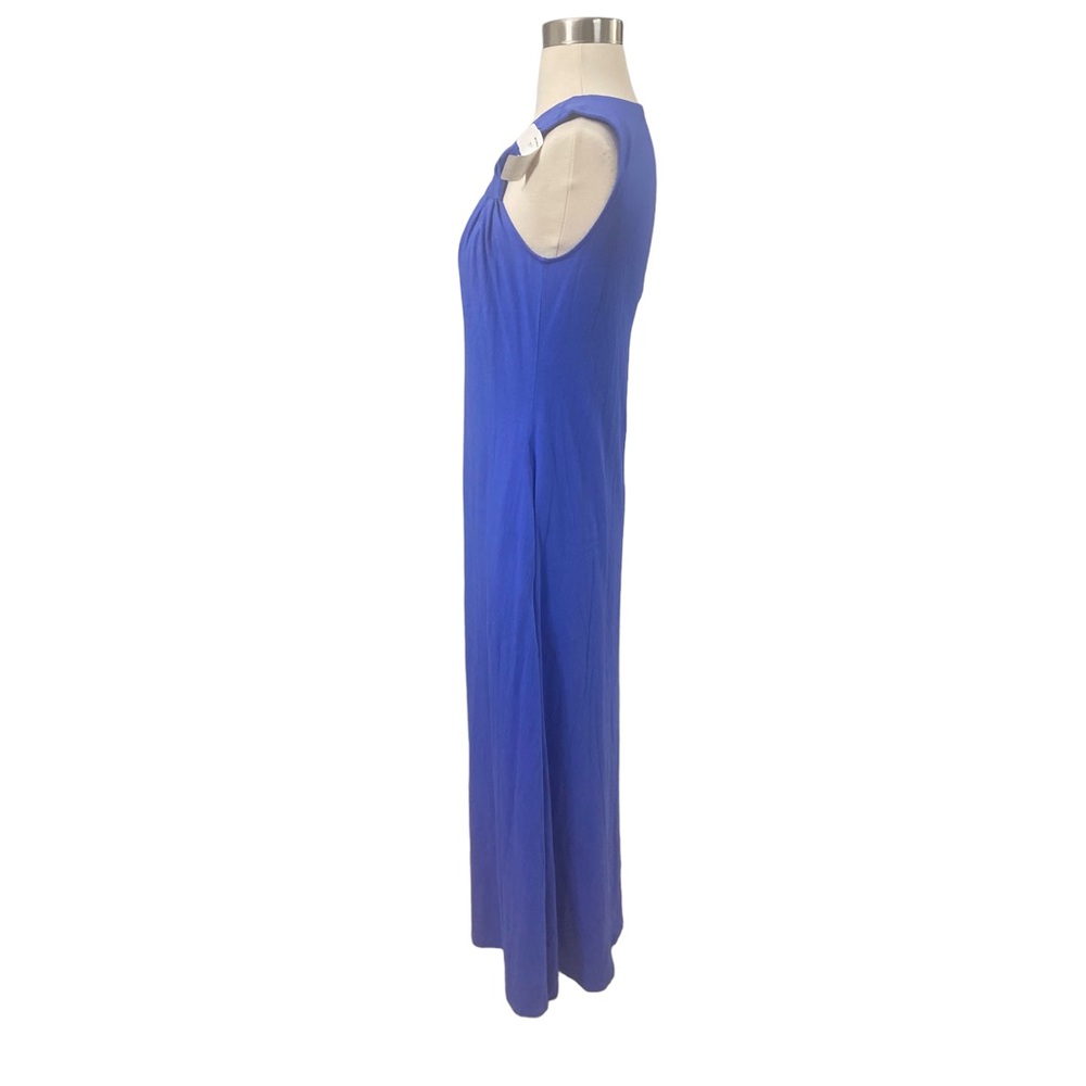 Soft Surroundings Blue Maxi Long Dress Sundress Soft Stretch Pockets Vacation - Picture 9 of 12